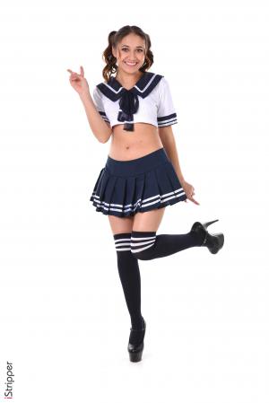 Piercing schoolgirl thong glamour